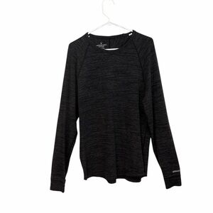 AMERICAN EAGLE MENS ACTIVE FLEX LONG SLEEVE HEATHER GRAY SHIRT SIZE LARGE